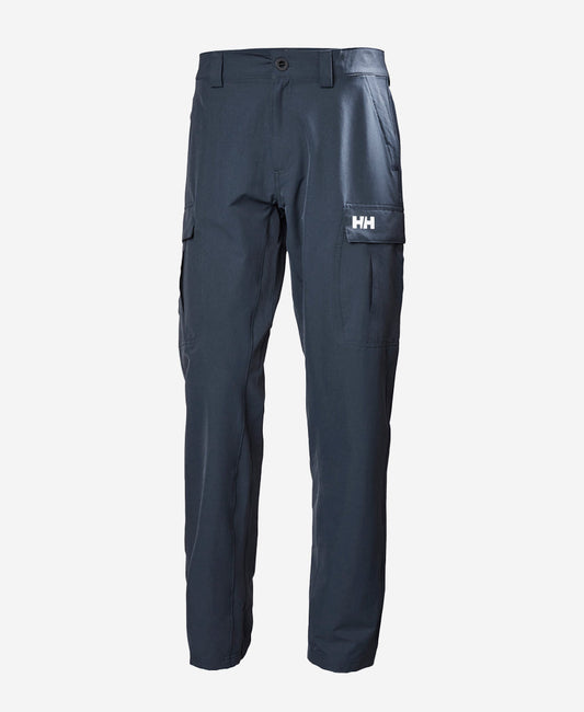 Image of a model wearing Pants. Product name - HH QD CARGO PANT, Navy in Navy colour by brand - Helly Hansen