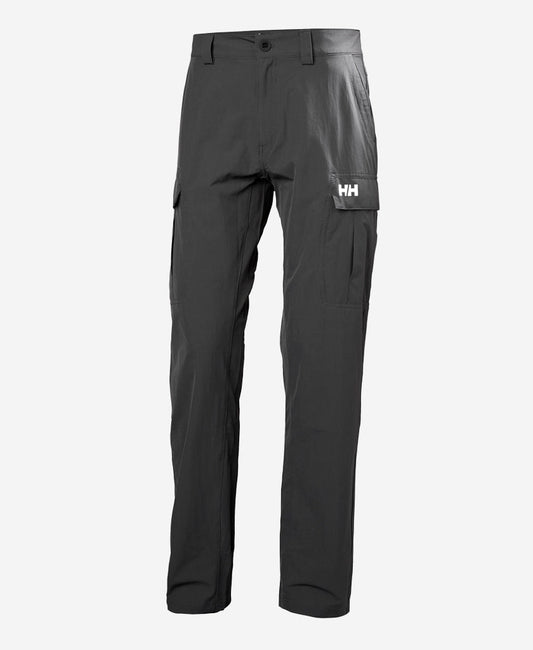 Image of a model wearing Pants. Product name - HH QD CARGO PANT, Ebony in Ebony colour by brand - Helly Hansen