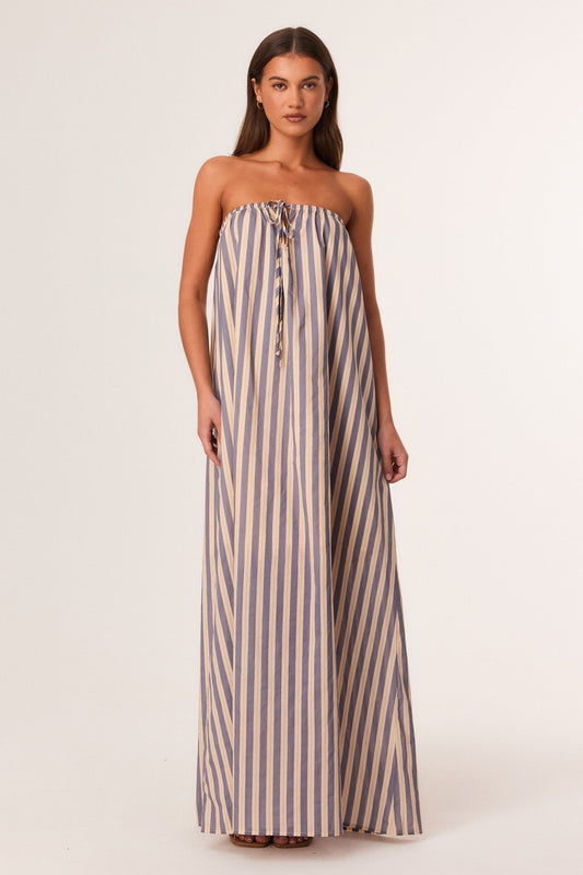 Image of Dresses. Productname: SNDYS SARA MAXI DRESS in Midnight Stripe colour by brand - SNDYS