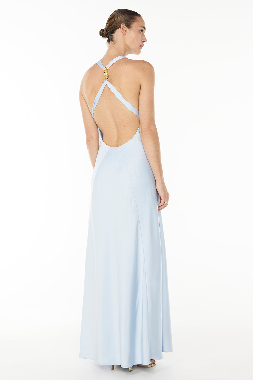 Charmed Cowl Slip Dress (Dove Blue)