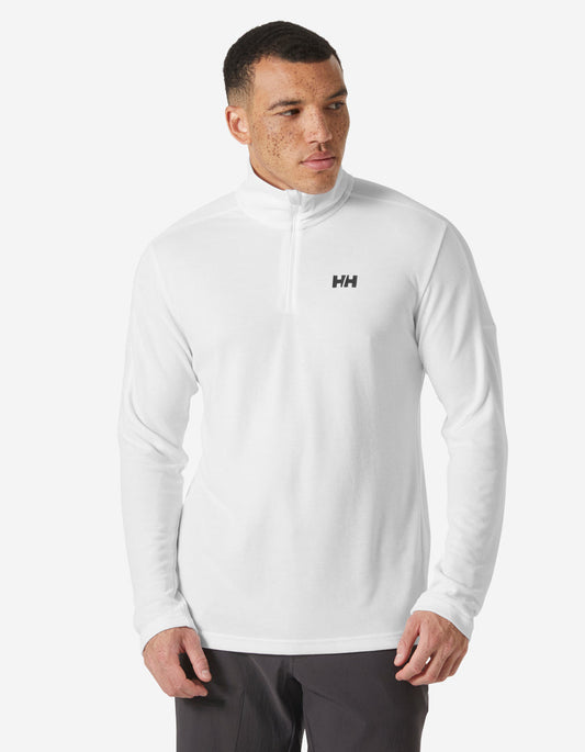 Image of a model wearing Outerwear. Product name - HP 1/2 ZIP PULLOVER 2.0, White in White colour by brand - Helly Hansen