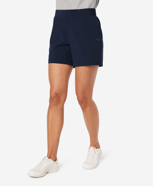 Image of a model wearing Shorts. Product name - W THALIA SHORTS 2.0, Navy in Navy colour by brand - Helly Hansen