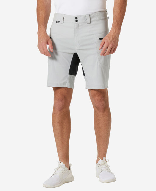 Image of a model wearing Shorts. Product name - HP RACING DECK SHORTS 2.0, Grey Fog in Grey Fog colour by brand - Helly Hansen