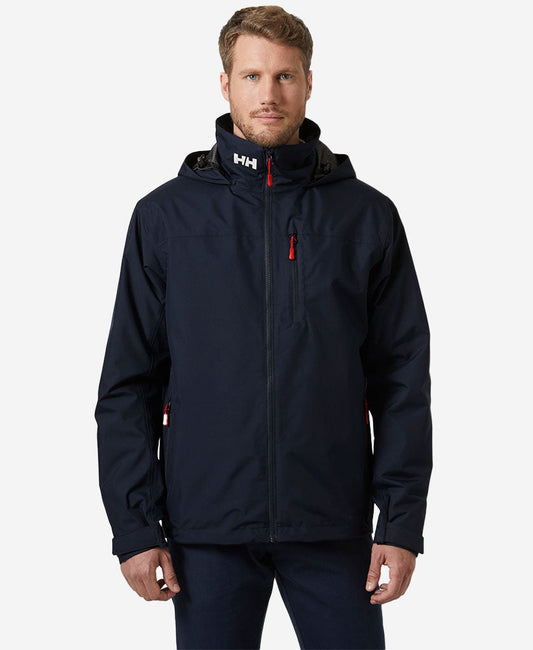 Image of Coats & Jackets. Product name - CREW HOODED MIDLAYER JACKET 2, Navy in Navy colour by brand - Helly Hansen
