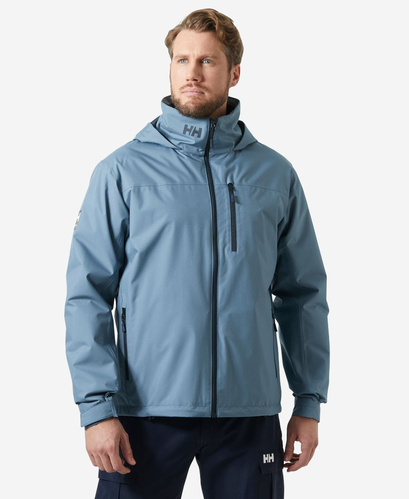 Image of Coats & Jackets. Product name - CREW HOODED MIDLAYER JACKET 2, Washed Navy in Washed Navy colour by brand - Helly Hansen