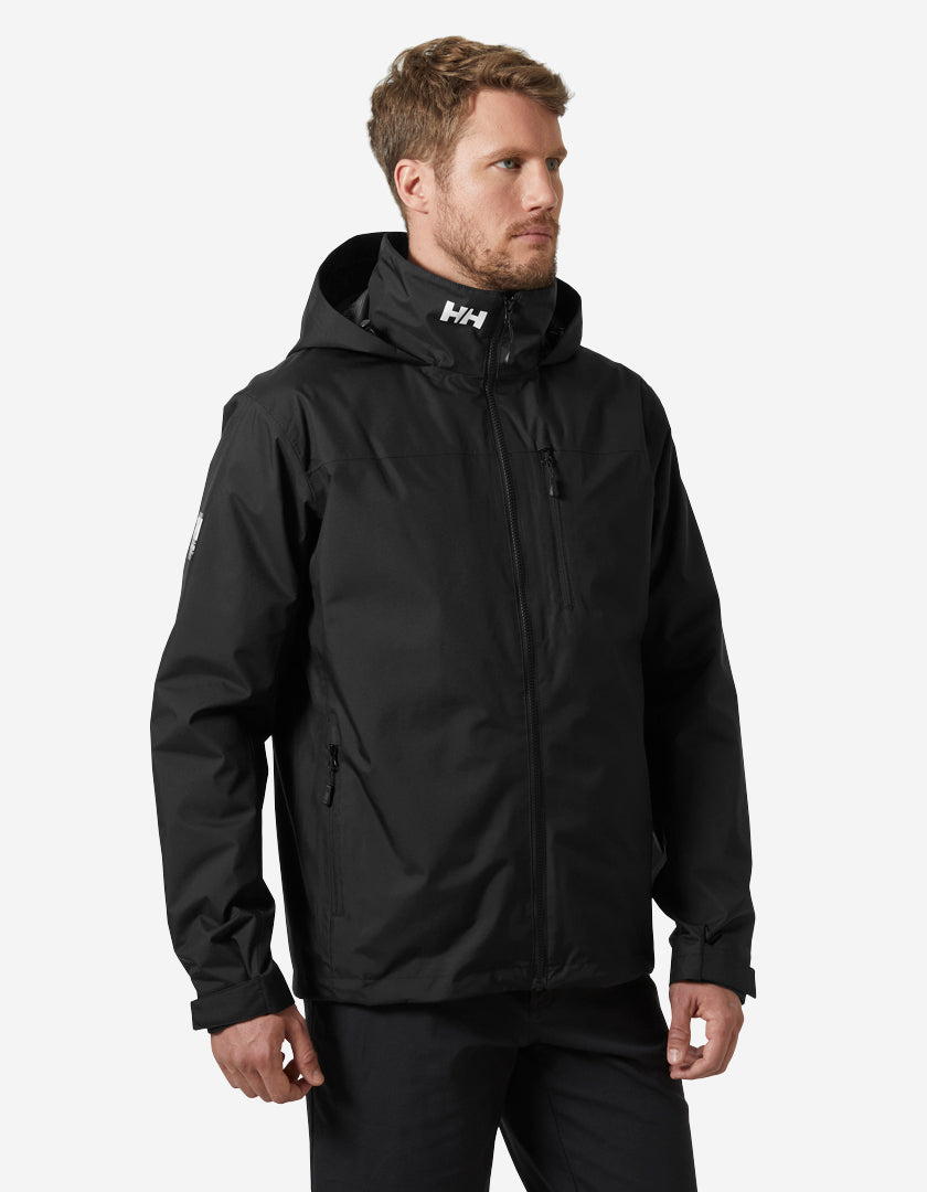 Image of Coats & Jackets. Product name - CREW HOODED MIDLAYER JACKET 2, Black in Black colour by brand - Helly Hansen