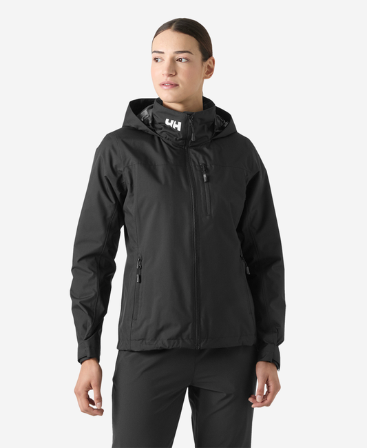 Image of Coats & Jackets. Product name - W CREW HOODED MIDL JACKET 2.0, Black in Black colour by brand - Helly Hansen