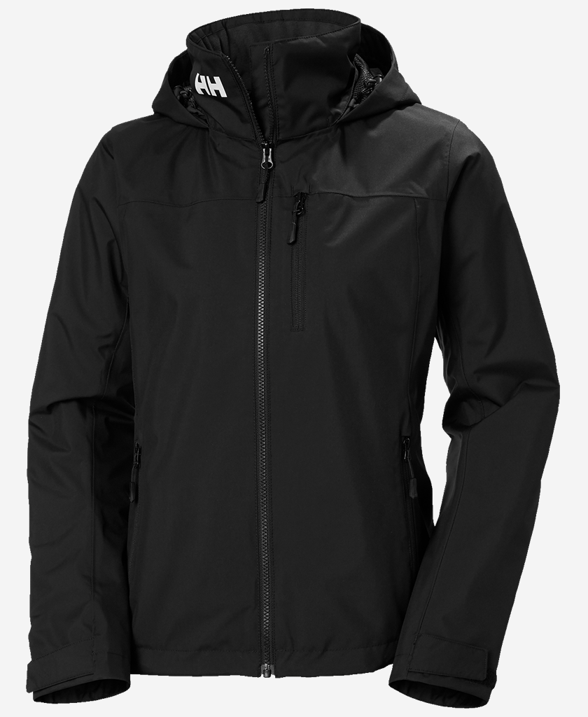 Image of Coats & Jackets. Product name - W CREW HOODED MIDL JACKET 2.0, Black in Black colour by brand - Helly Hansen