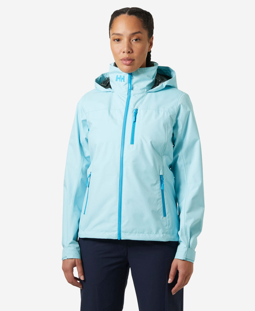 Image of Coats & Jackets. Product name - W CREW HOODED JACKET 2.0, Light Cyan in Light Cyan colour by brand - Helly Hansen