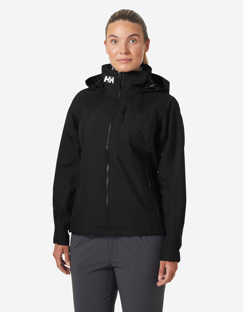 Image of Coats & Jackets. Product name - W CREW HOODED JACKET 2.0, Black in Black colour by brand - Helly Hansen