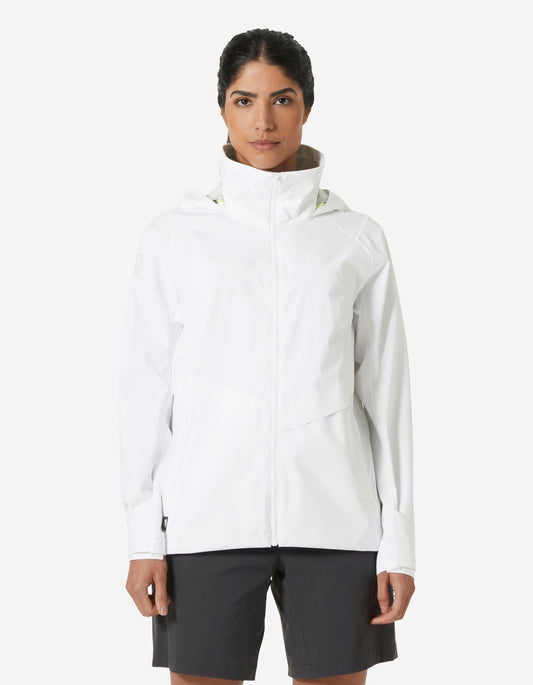 Image of Coats & Jackets. Product name - W HP RACING HOODED JACKET, White in White colour by brand - Helly Hansen