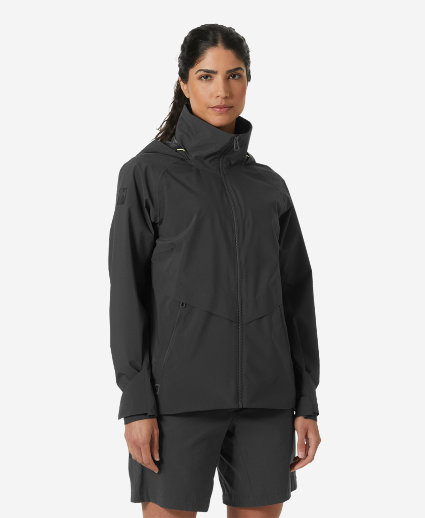 Image of Coats & Jackets. Product name - W HP RACING HOODED JACKET, Ebony in Ebony colour by brand - Helly Hansen