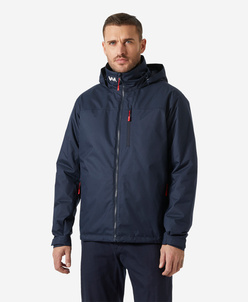 Image of Coats & Jackets. Product name - CREW HOODED PILE JACKET, Navy in Navy colour by brand - Helly Hansen