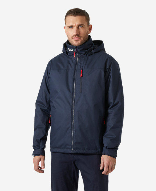 Image of Coats & Jackets. Product name - CREW HOODED PILE JACKET, Navy in Navy colour by brand - Helly Hansen
