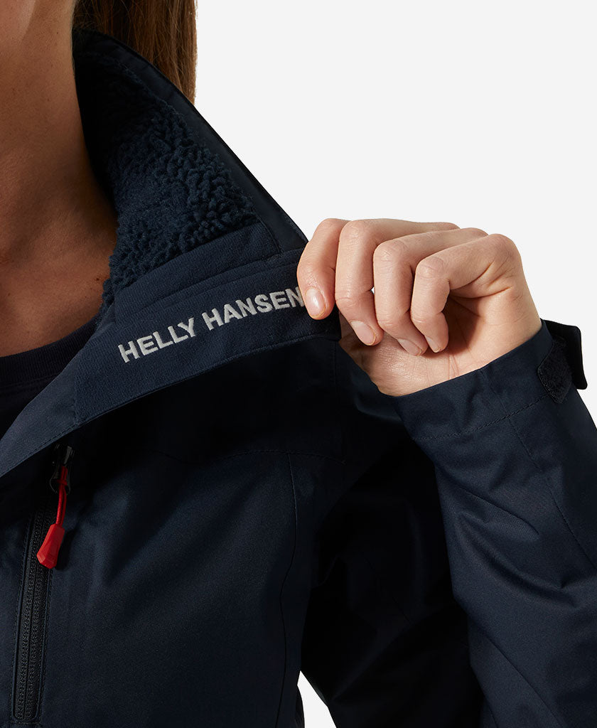 Helly Hansen W CREW HOODED PILE JACKET (Navy)
