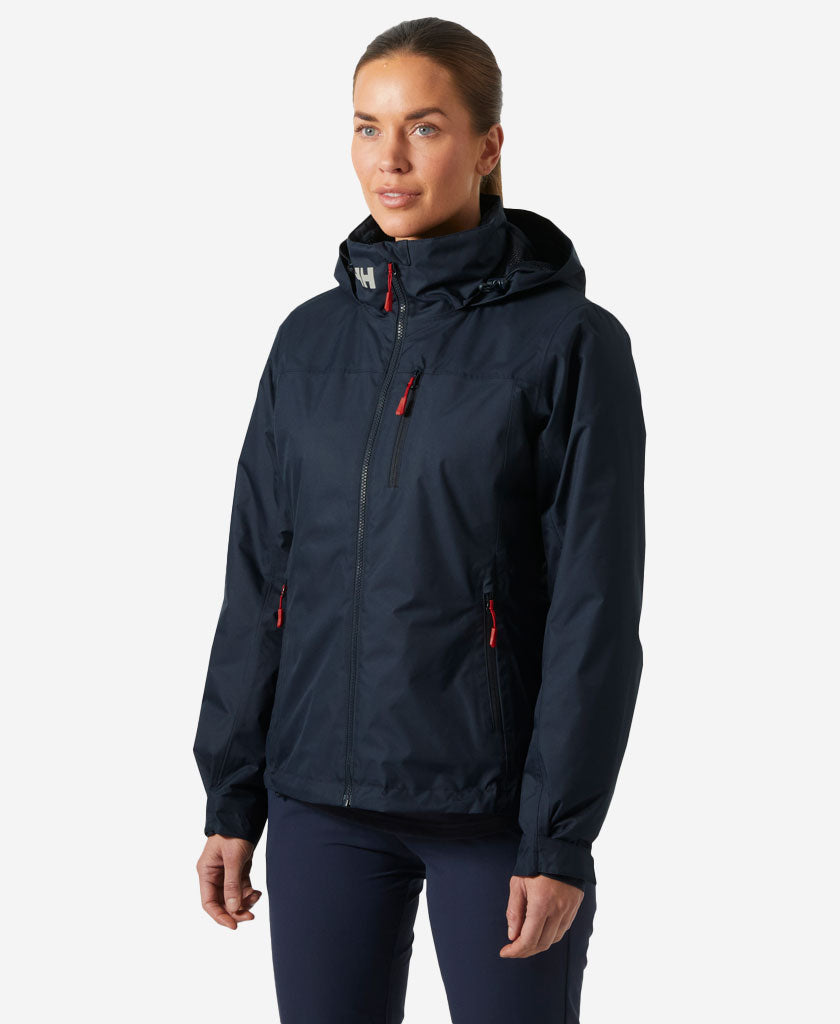 Image of Coats & Jackets. Product name - W CREW HOODED PILE JACKET, Navy in Navy colour by brand - Helly Hansen