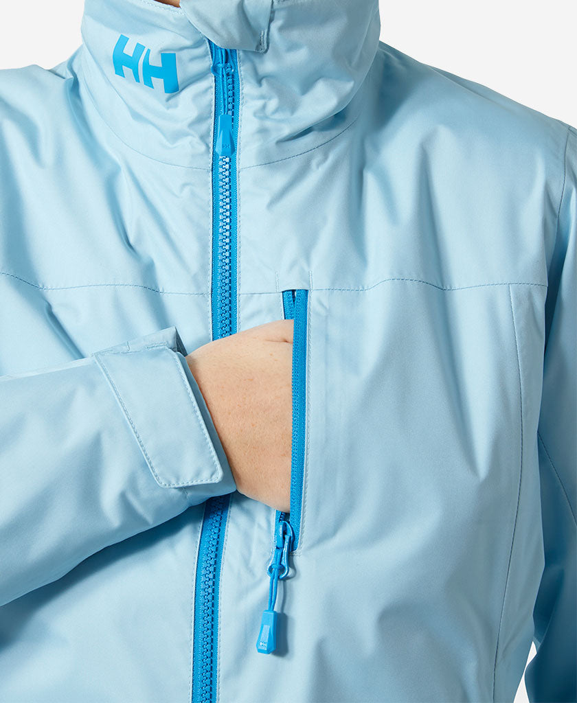 Helly Hansen W CREW HOODED PILE JACKET (Light Cyan)