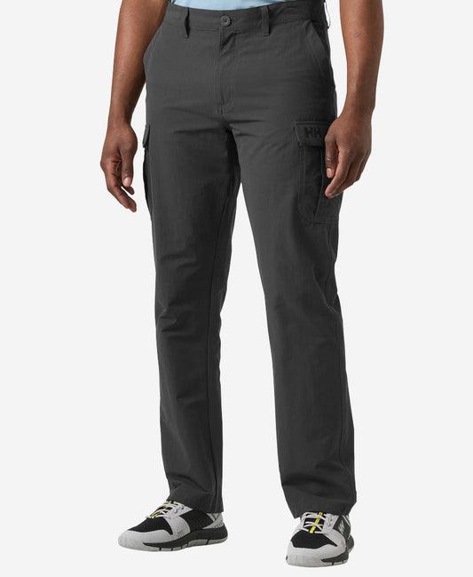 Image of a model wearing Pants. Product name - HH QD CARGO PANT, Ebony in Ebony colour by brand - Helly Hansen
