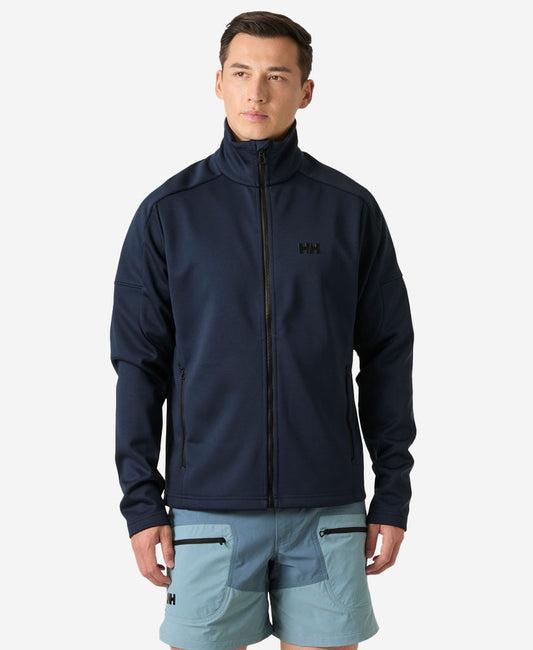 Image of a model wearing Outerwear. Product name - HP FLEECE JACKET, Navy in Navy colour by brand - Helly Hansen