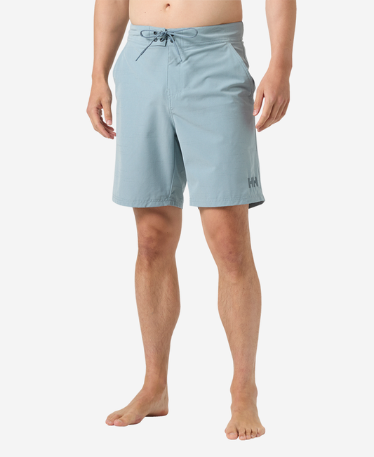 Image of a model wearing Shorts. Product name - NEWPORT BOARD SHORTS 8", Windy Blue in Windy Blue colour by brand - Helly Hansen