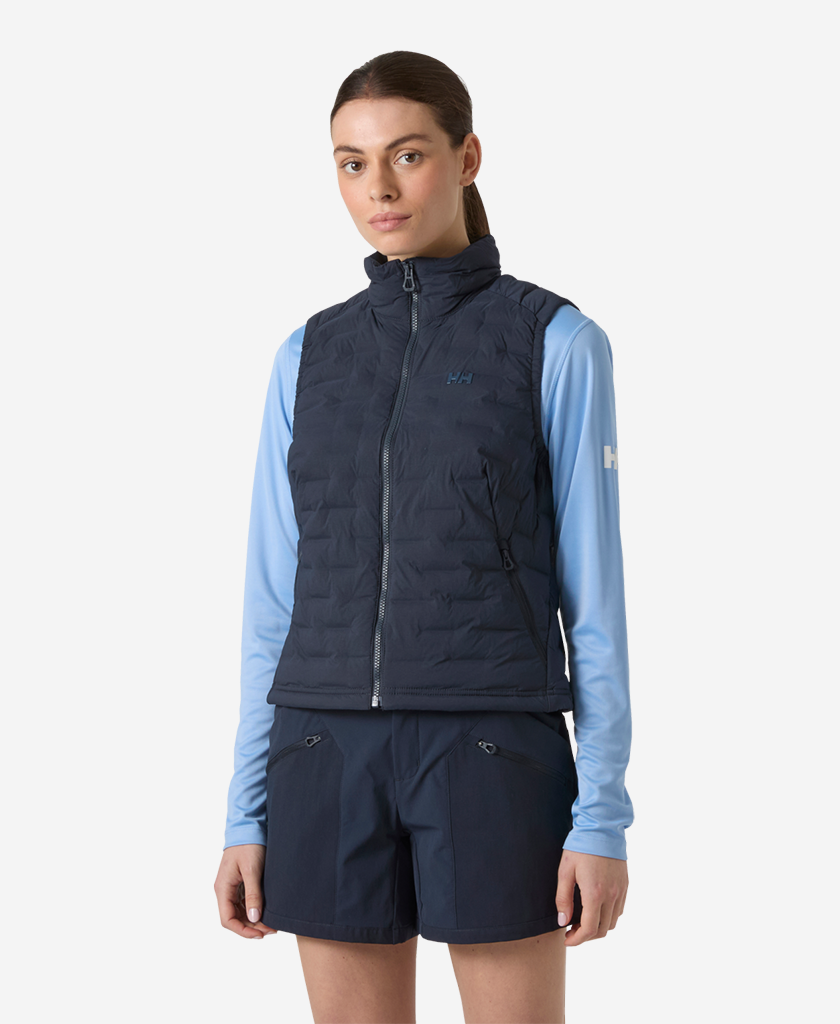 Image of Coats & Jackets. Product name - W HP STRETCH INSULATOR VEST, Navy in Navy colour by brand - Helly Hansen