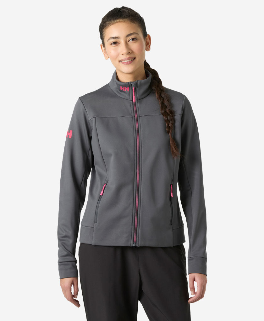 Image of Coats & Jackets. Product name - W CREW FLEECE JACKET, Thunder Grey in Thunder Grey colour by brand - Helly Hansen