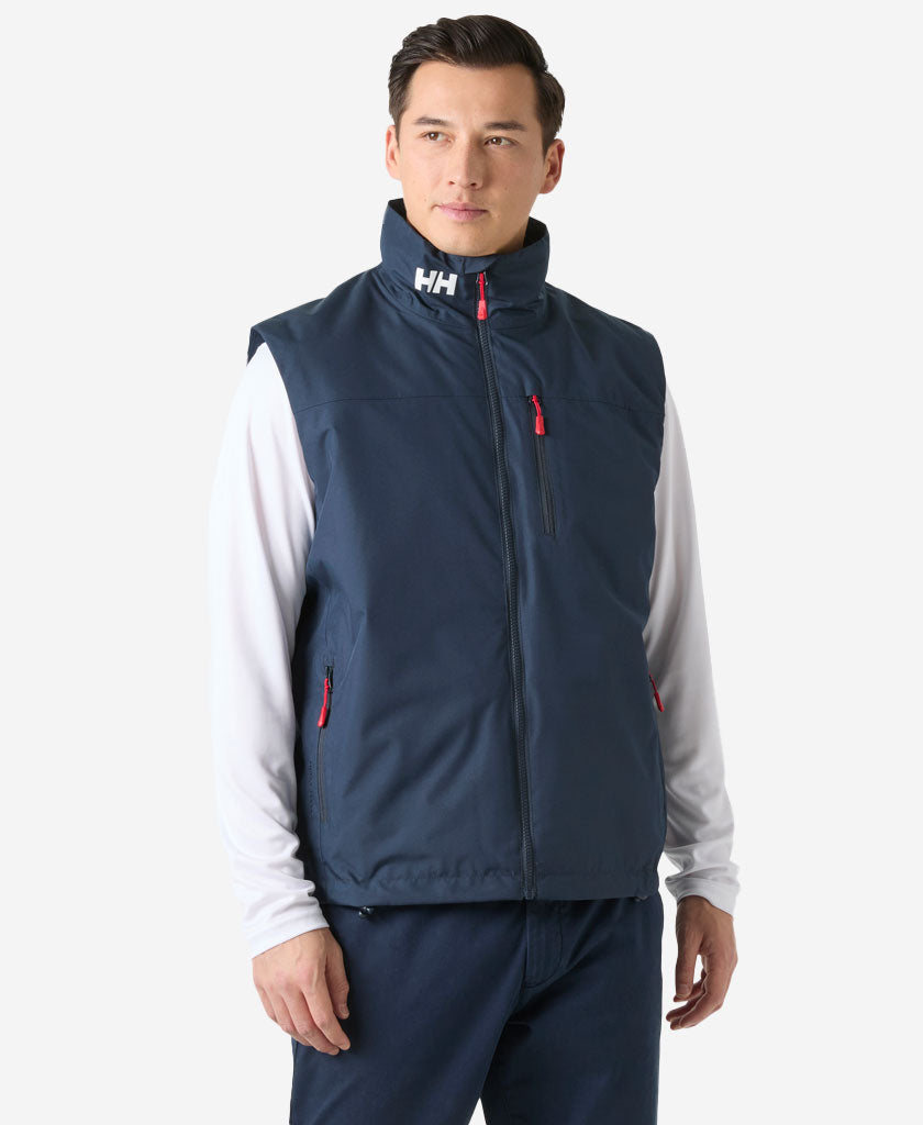 Image of Coats & Jackets. Product name - CREW PILE VEST, Navy in Navy colour by brand - Helly Hansen