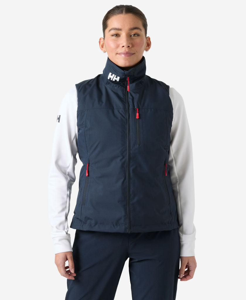 Image of Coats & Jackets. Product name - W CREW PILE VEST, Navy in Navy colour by brand - Helly Hansen