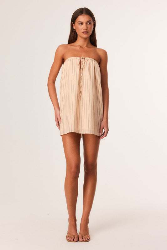 Image of Dresses. Productname: SNDYS SARA MINI DRESS in Butter Stripe colour by brand - SNDYS