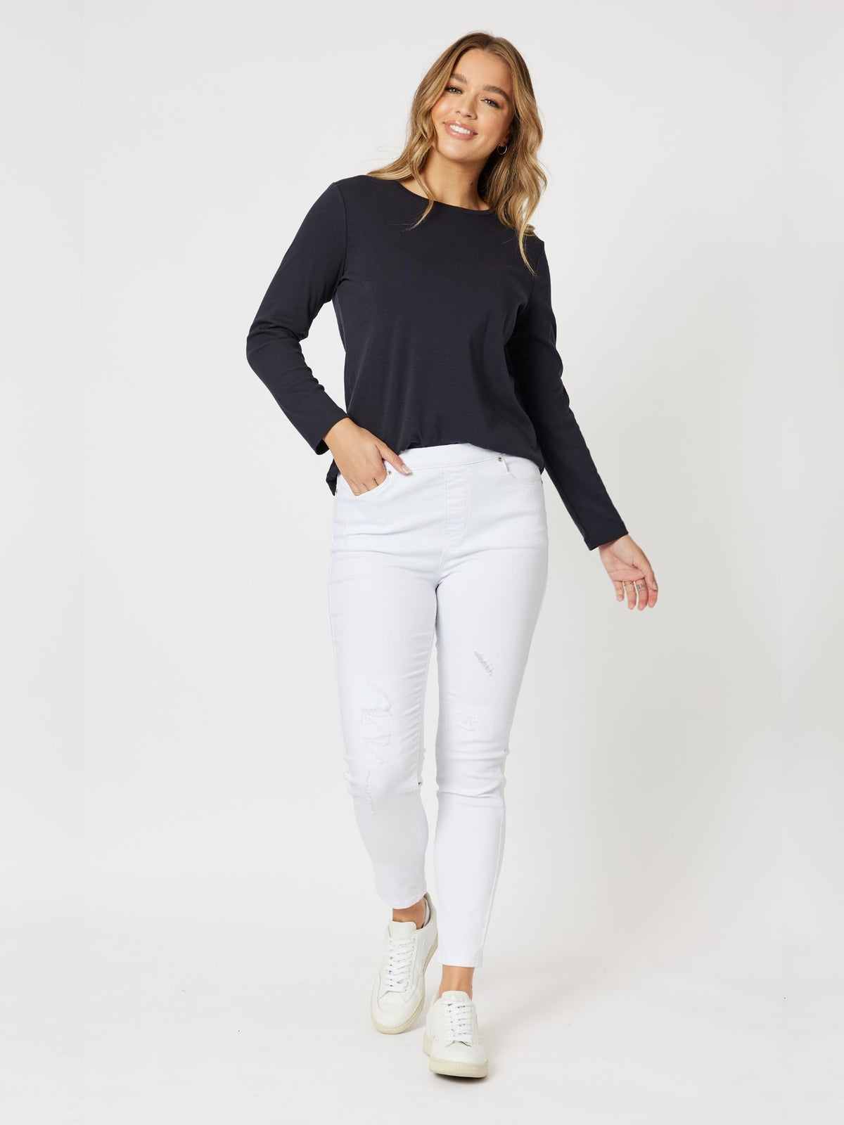 Threadz LA Stretch Pull On Jean (White)