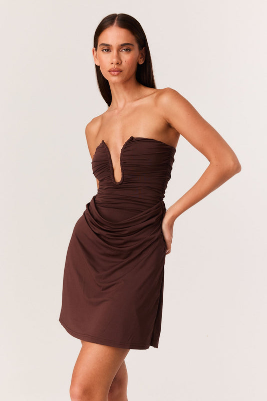 SNDYS LILANA MINI DRESS (Chocolate)