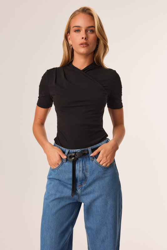 Image of T-Shirts. Productname: SNDYS HART TOP in Black colour by brand - SNDYS