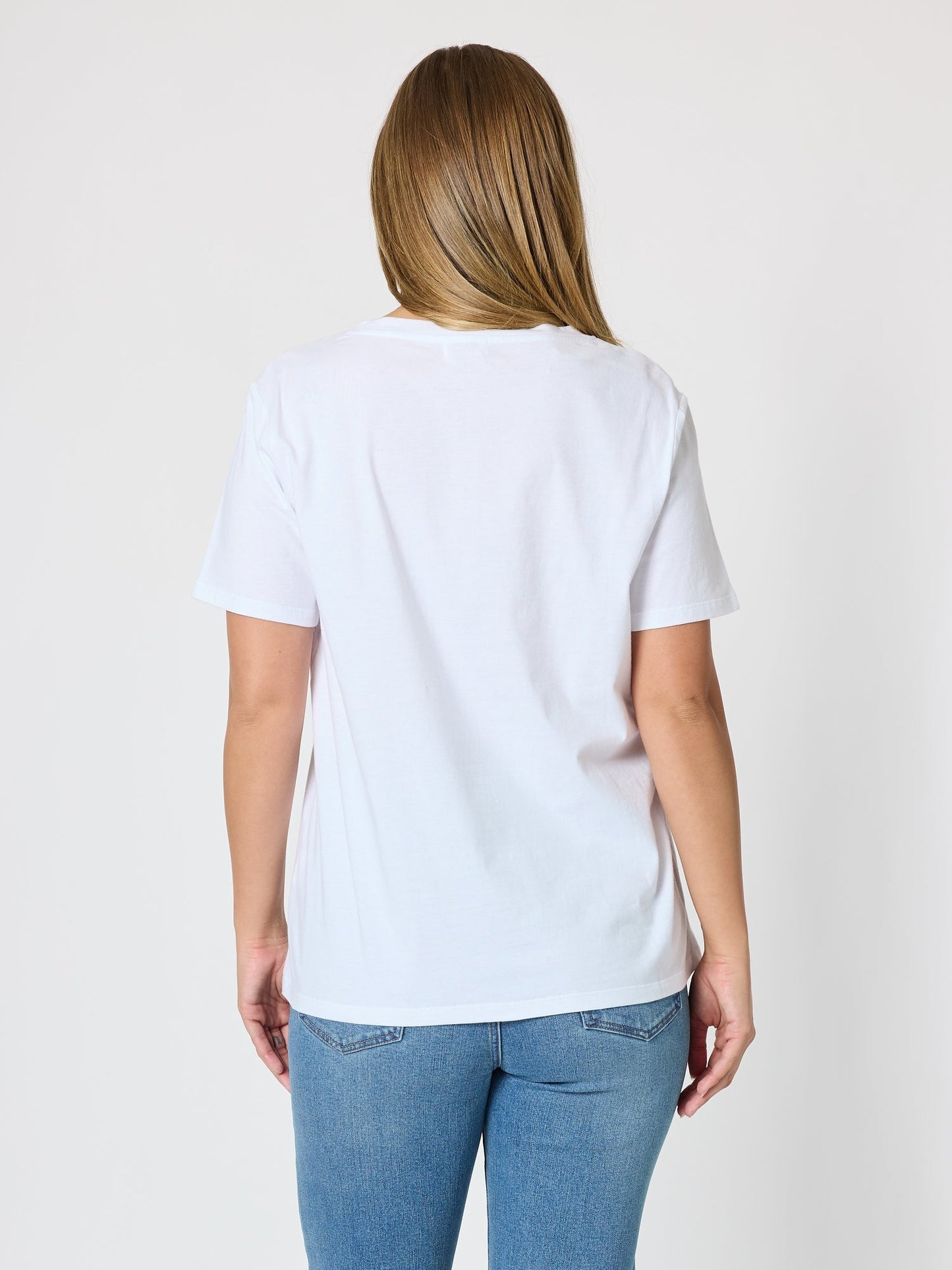 Threadz Cotton V Neck T-shirt (White)