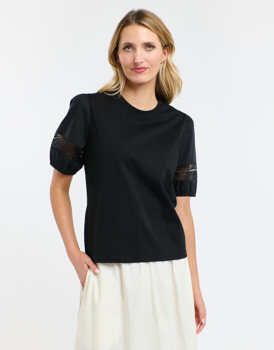 365 Days Alex Cotton Sleeve Tee (Black)