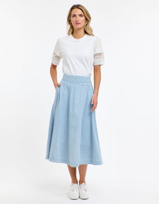 Alex Cotton Sleeve Tee - (White)