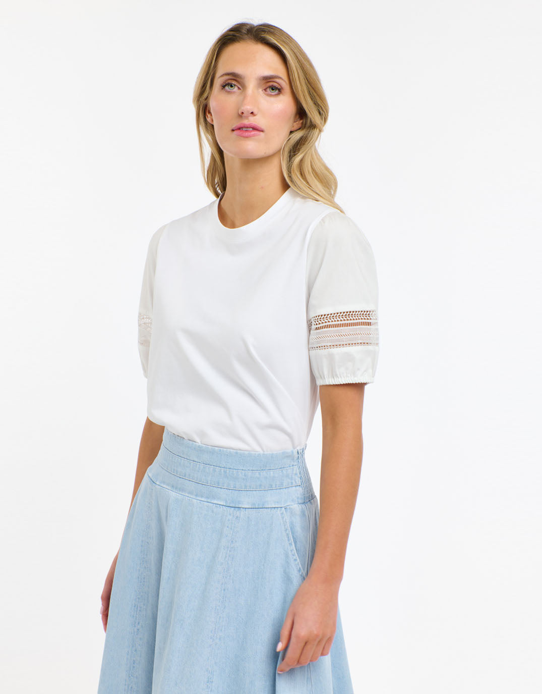 365 Days Alex Cotton Sleeve Tee (White)