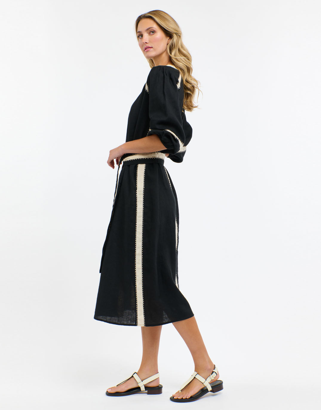 Carolyn Resort Dress - (Black/Natural)