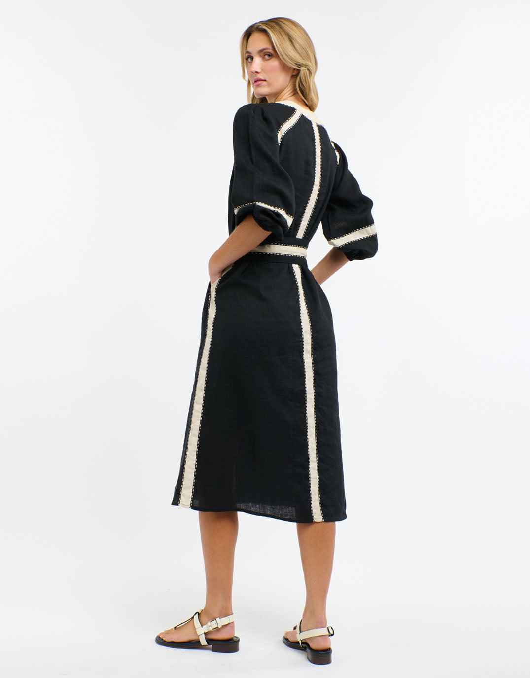 Carolyn Resort Dress - (Black/Natural)