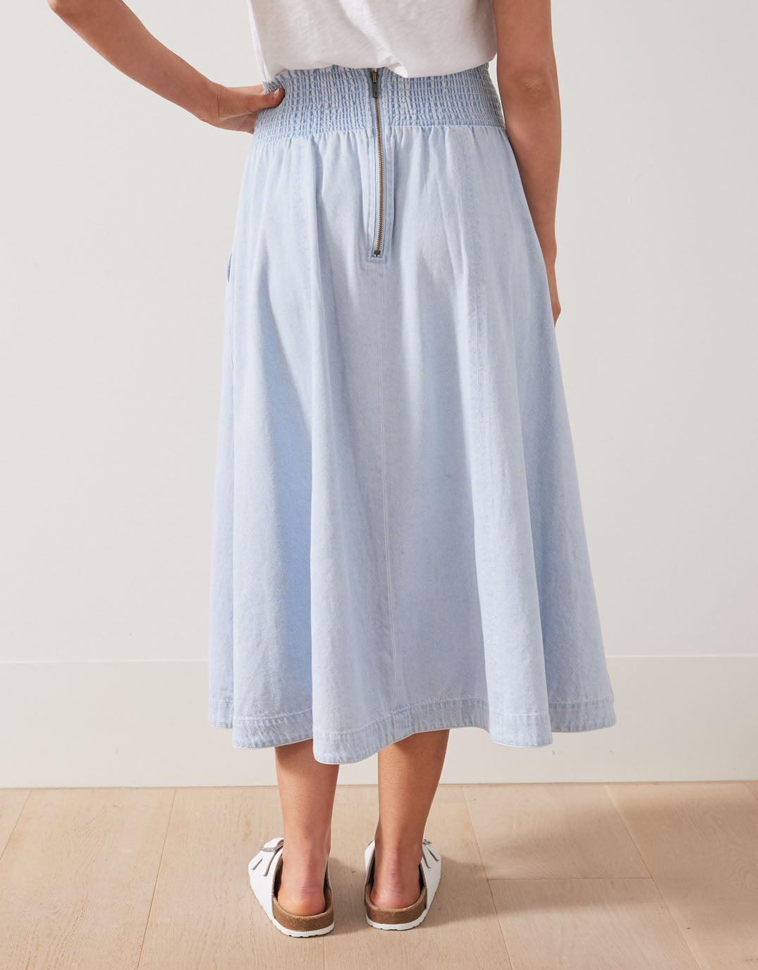 365 Days Dakota Denim Midi Skirt (Light Wash)