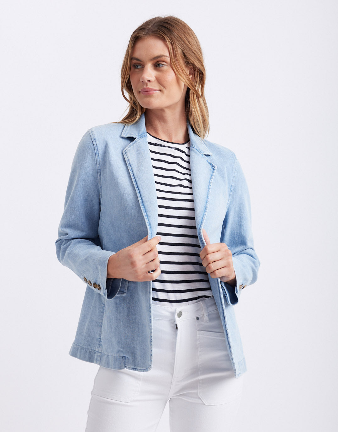 365 Days Denim Blazer (Ice Blue)