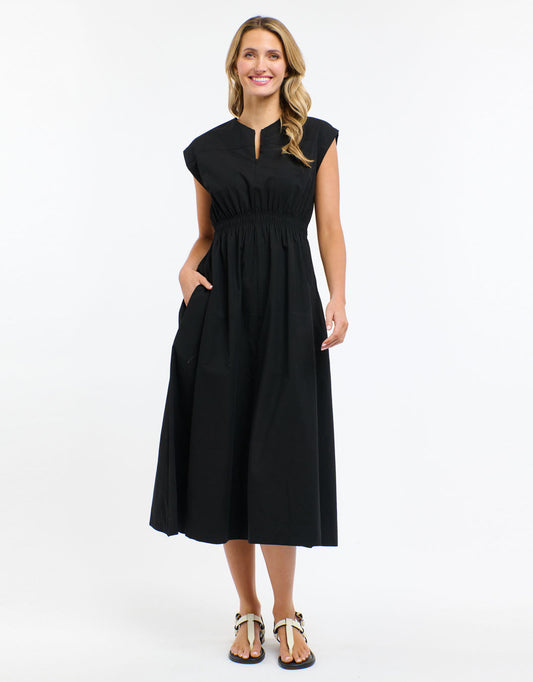 Image of Dresses. Product name - Cooper Cotton Dress Black in Black colour by brand - 365 Days