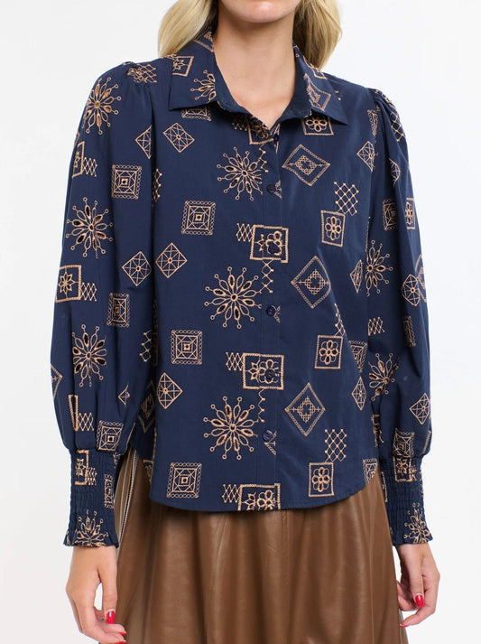 Image of Shirts. Productname: 365 DAYS MANDALA SHIRT in Indigo colour by brand - 365 Days