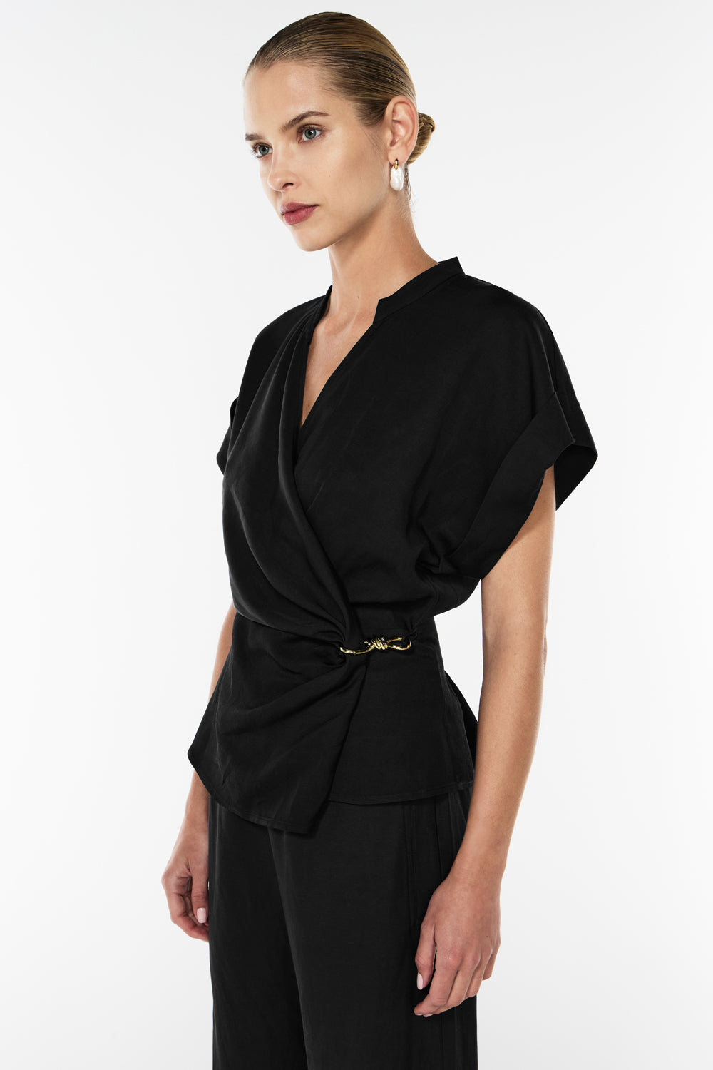 Florence Wrap Top (Black)