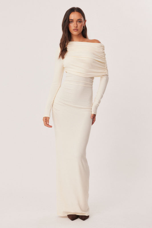 Image of Dresses. Productname: SNDYS REENA MAXI DRESS in Cream colour by brand - SNDYS