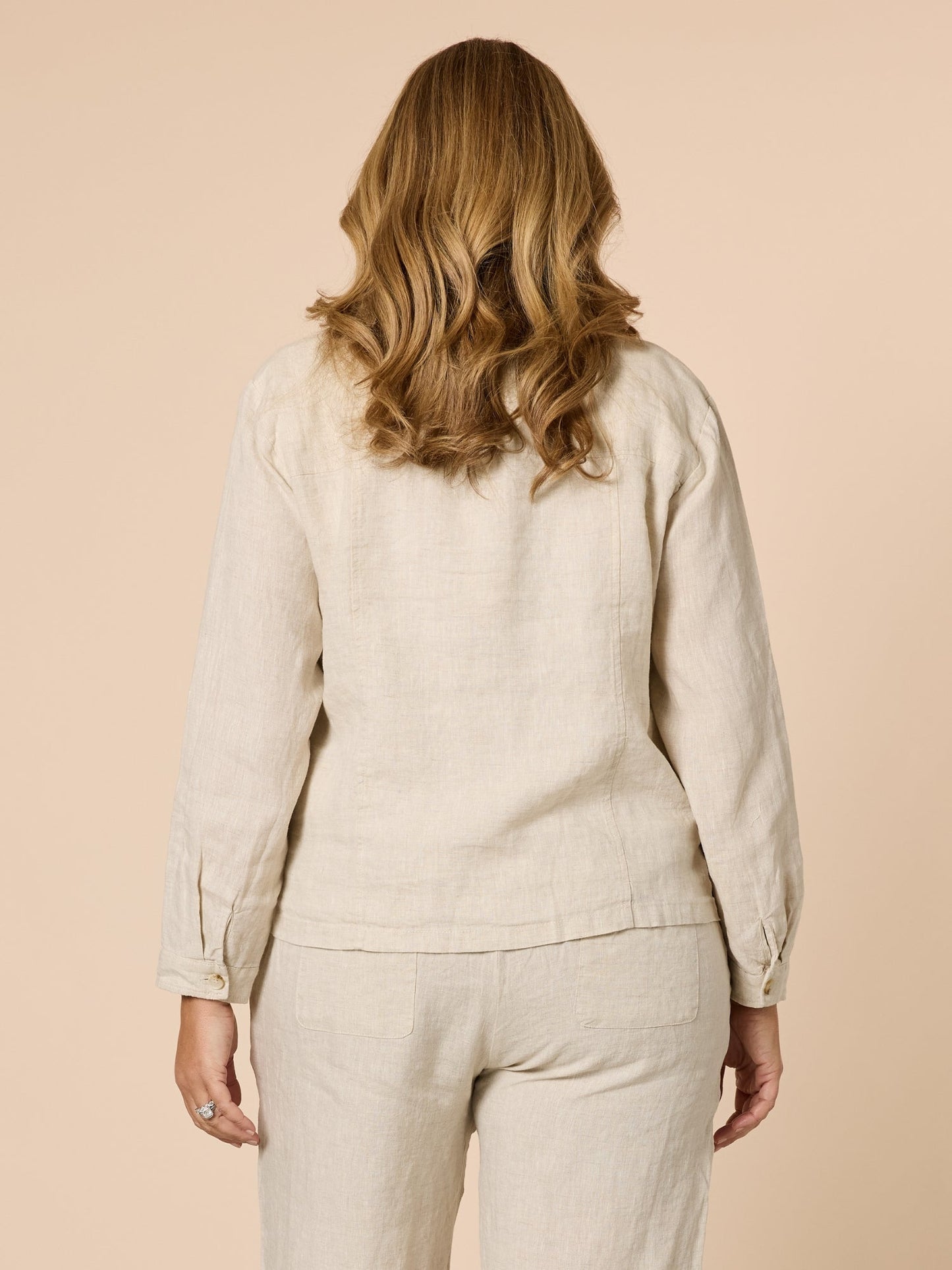 Gordon Smith Danielle Cropped Linen Blazer (Natural)