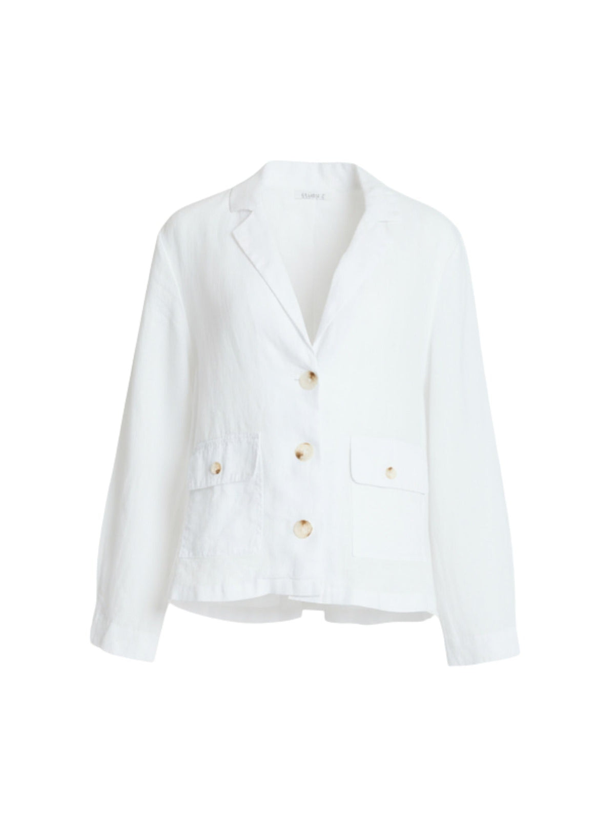 Gordon Smith Danielle Cropped Linen Blazer (White)