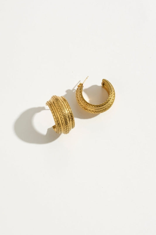 Image of Earrings. Product name - Petra Earring Gold in Gold colour by brand - Reliquia Jewellery