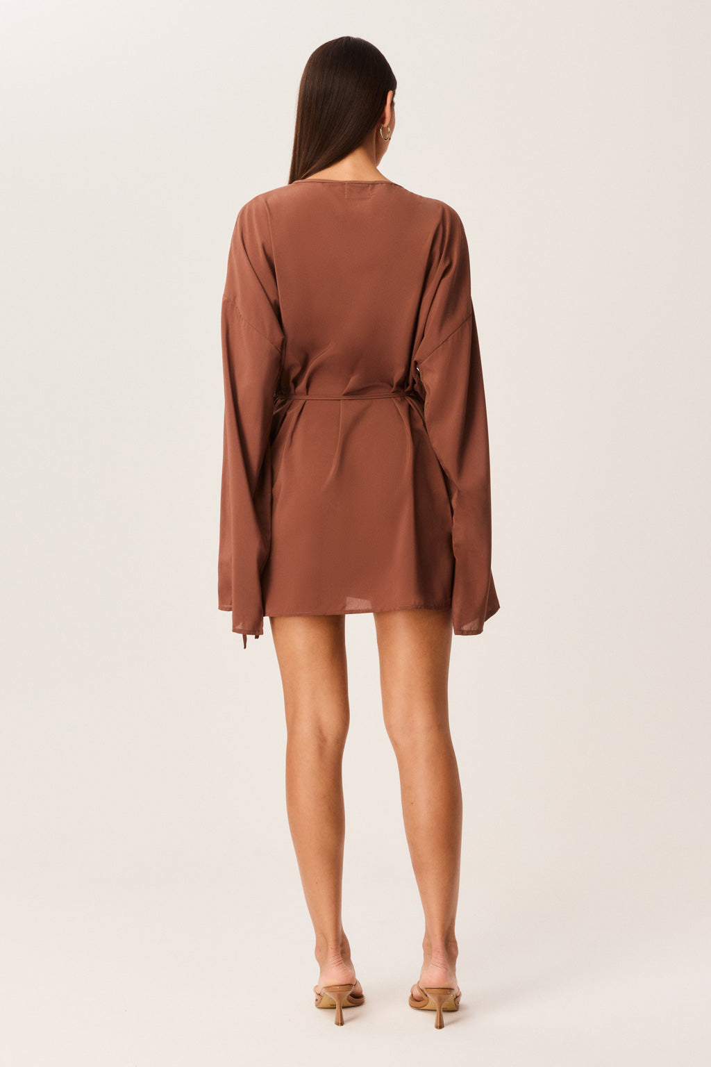 SNDYS BREE WRAP MINI DRESS (Mocha)
