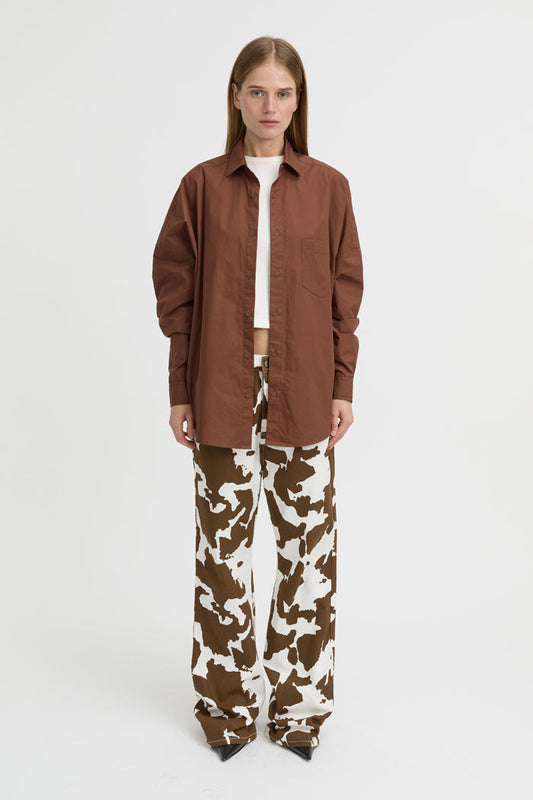 Image of Shirts. Product name - Yvaine Shirt Brown in Brown colour by brand - Blanca Studio