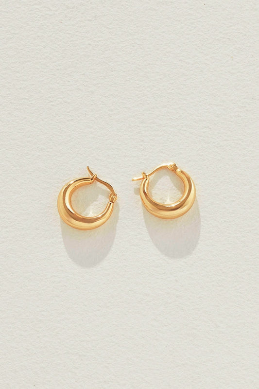 Image of Earrings. Product name - Baby Coralia Hoops Gold in Gold colour by brand - Reliquia Jewellery
